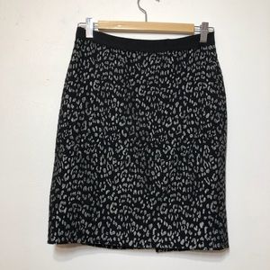 Ann Taylor Black Patterned Pencil Skirt Sz 0
